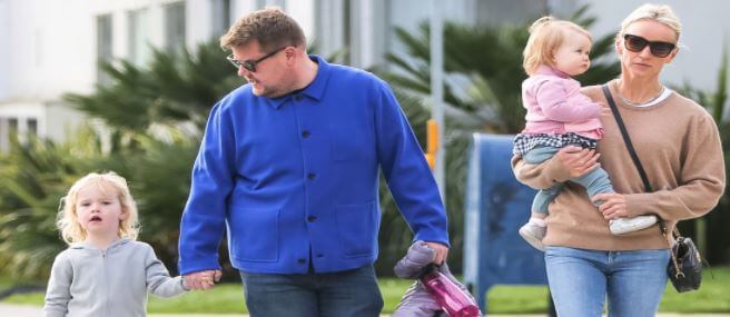Max McCartney Kimberly Corden's sisters, Carey and Charlotte, with their parents, James Corden and Julia Carey.